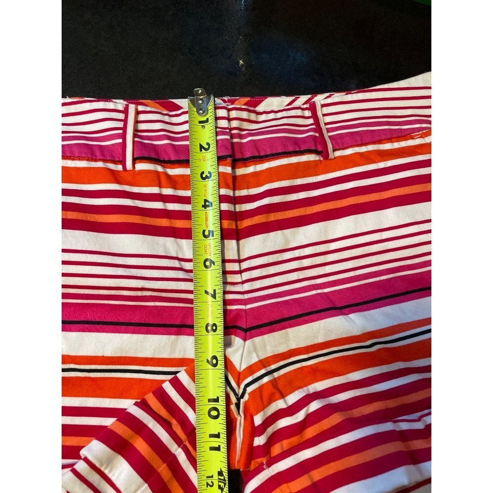 New York & Company Pink Striped Flat Front Shorts Sz 12 - Picture 6 of 7